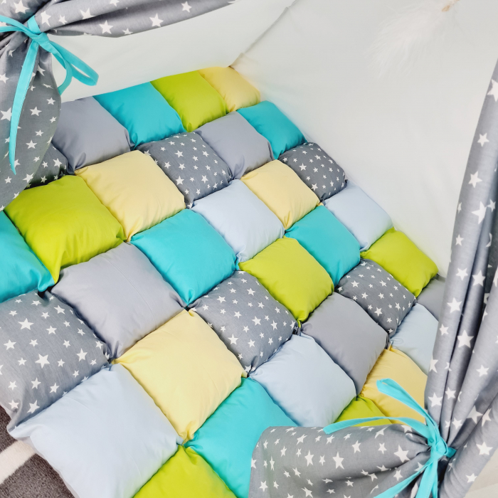Cort teepee de joaca Milky Stars Gray&Colors [2]