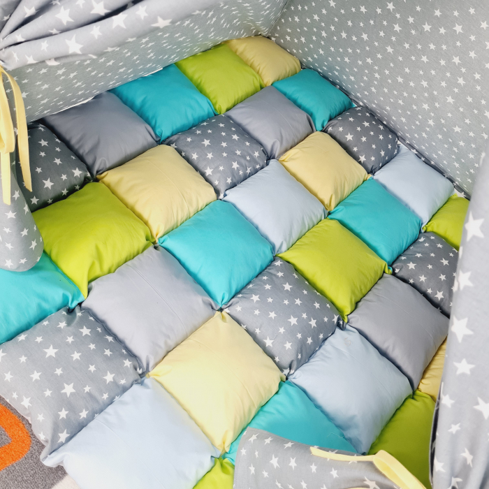 Cort de joaca teepee Milky Stars&Yellow Personalizat [3]