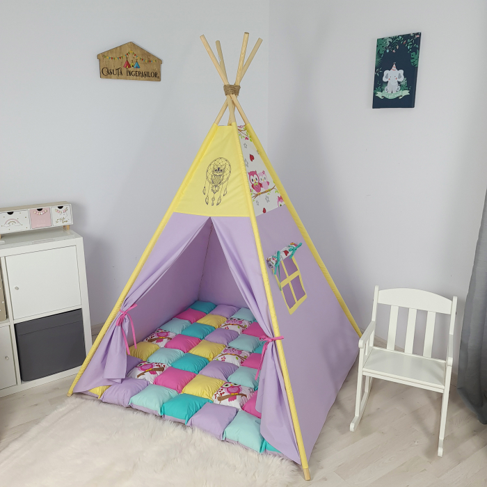 Cort teepee de joaca Purple Owl [1]