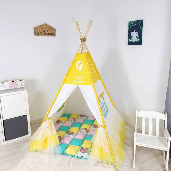 Cort teepee de joaca ruffle big stars&ruffle [1]