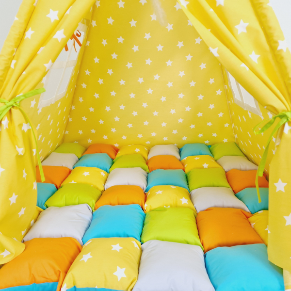 Cort teepee de joaca stele white&yellow [5]