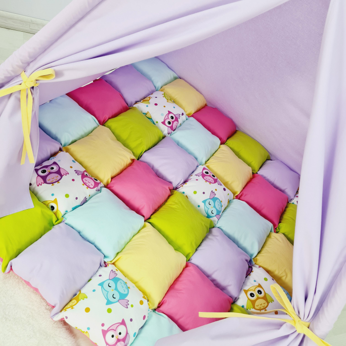 Cort teepee de joaca Bufnitele Haioase - lila [4]