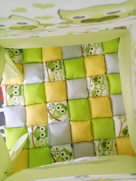 Cort teepee de joaca Bufnitele Vesele Verzi [4]