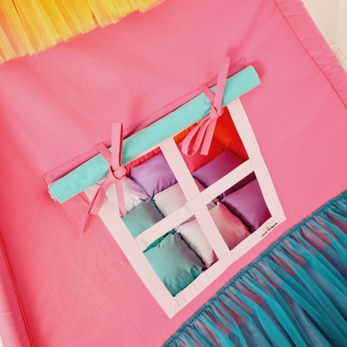 Cort teepee de joaca Ruffle Rainbow [4]