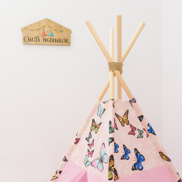 Cort teepee de joaca Fluturi multicolori [4]