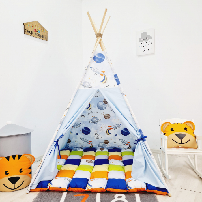 Cort teepee de joaca Galaxie Bleu [3]