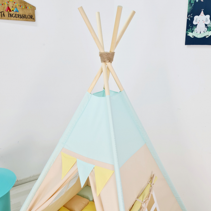 Cort de joaca teepee menta/bej [2]