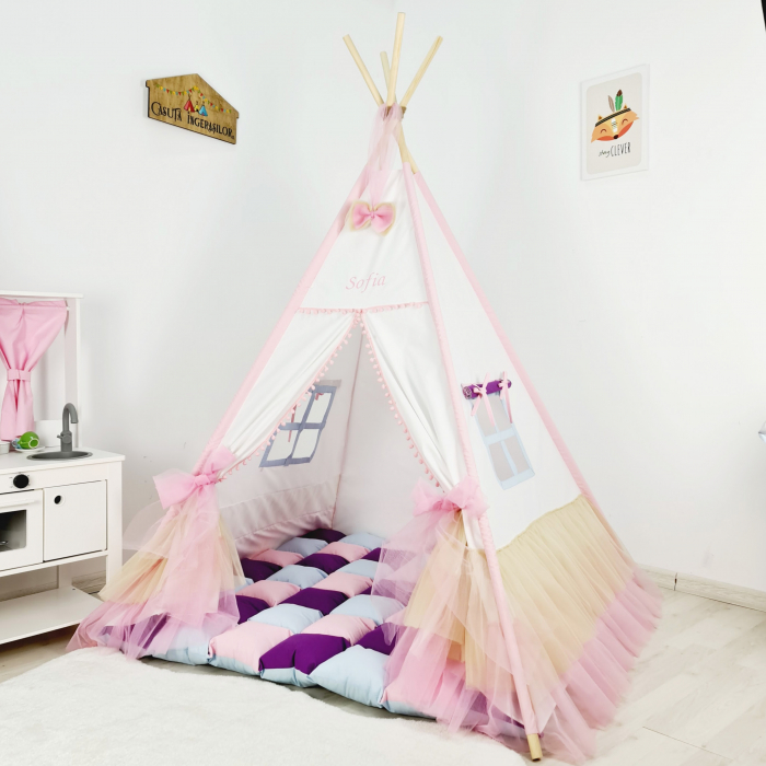 Cort teepee de joaca ruffle mica printesa [1]