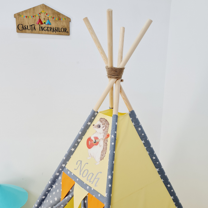 Cort de joaca teepee Milky Stars Aricel galben [4]