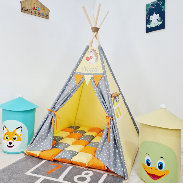 Cort de joaca teepee Milky Stars Aricel galben [1]