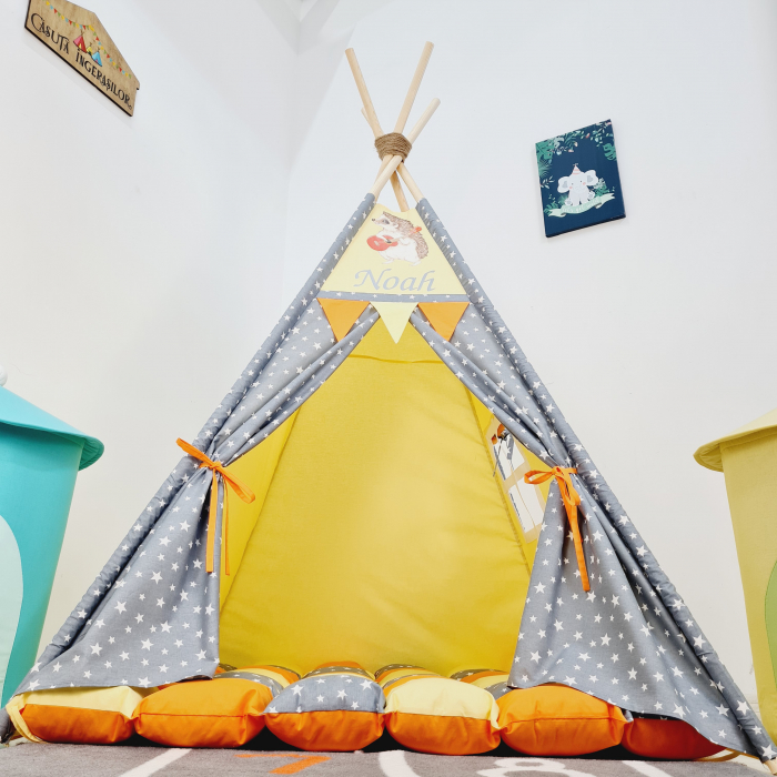 Cort de joaca teepee Milky Stars Aricel galben [2]