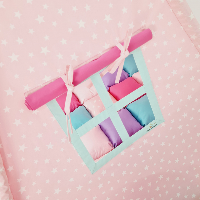 Cort teepee de joaca Milky Stars White&Pink [3]