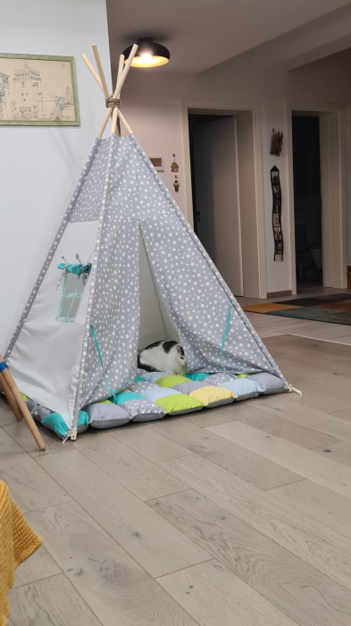 Cort teepee de joaca Milky Stars Gray&Colors [6]
