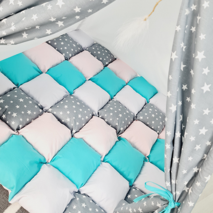 Cort teepee de joaca Big Stars Gray&White [4]