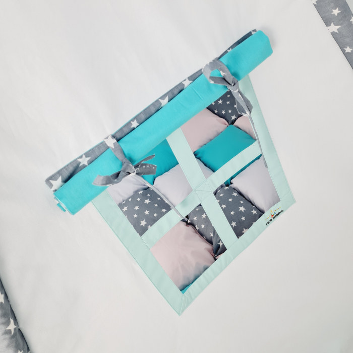 Cort teepee de joaca Big Stars Gray&White [6]