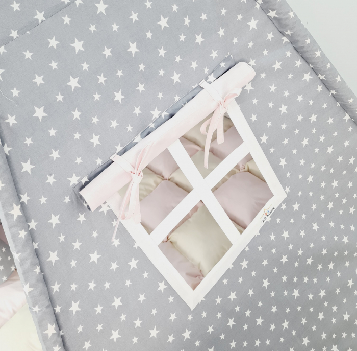 Cort teepee de joaca Milky stars ivoire [4]
