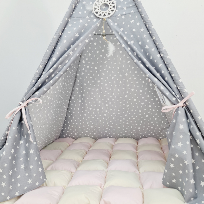 Cort teepee de joaca Milky stars ivoire [2]