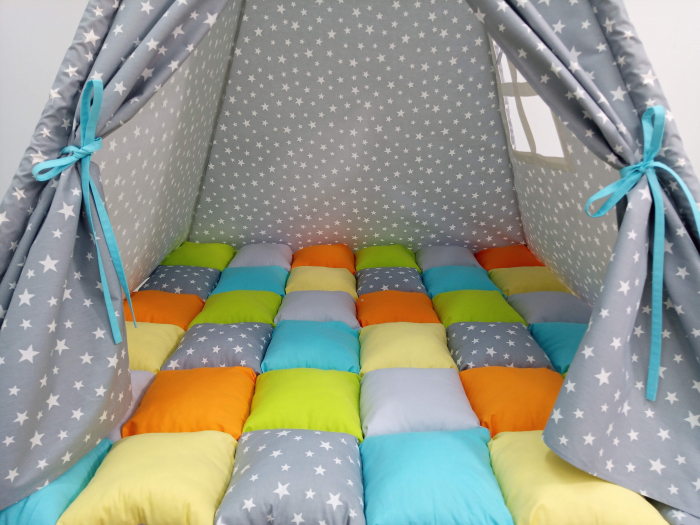 Cort teepee de joaca Milky stars&orange [2]