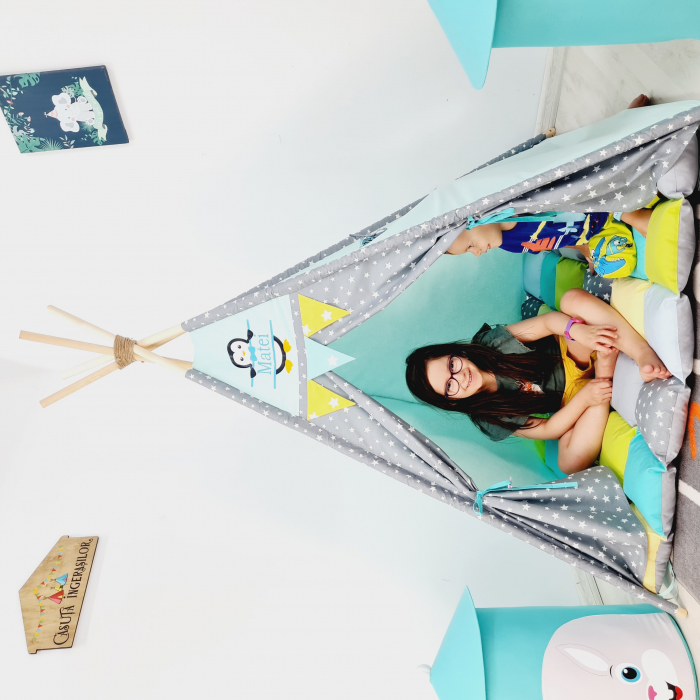 Cort teepee de joaca Milky Stars Pinguin [9]