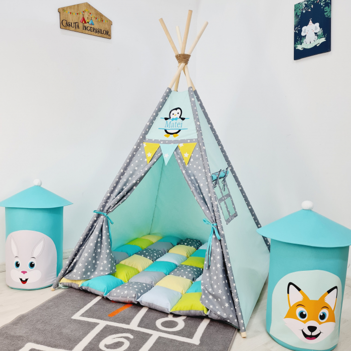 Cort teepee de joaca Milky Stars Pinguin [1]