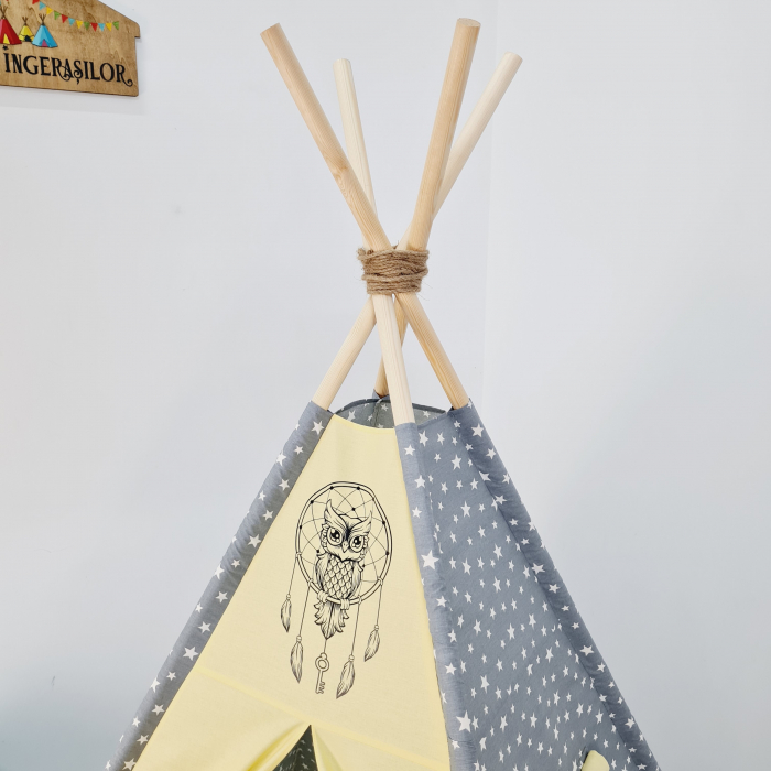 Cort teepee de joaca Milky Stars&Owl [3]