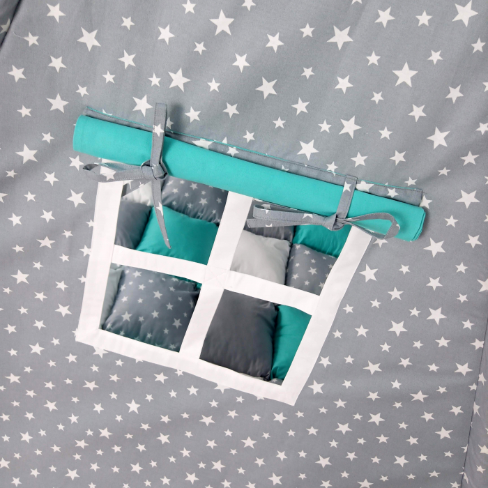 Cort teepee de joaca Milky stars&white [4]
