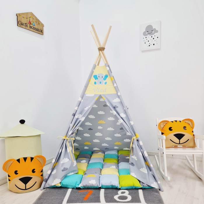 Cort teepee de joaca Cloudy&Elephant [5]