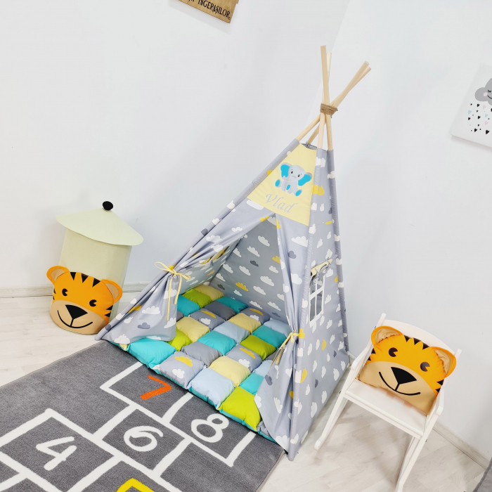 Cort teepee de joaca Cloudy&Elephant [6]