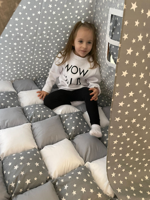 Cort teepee de joaca Milky white&gray [5]