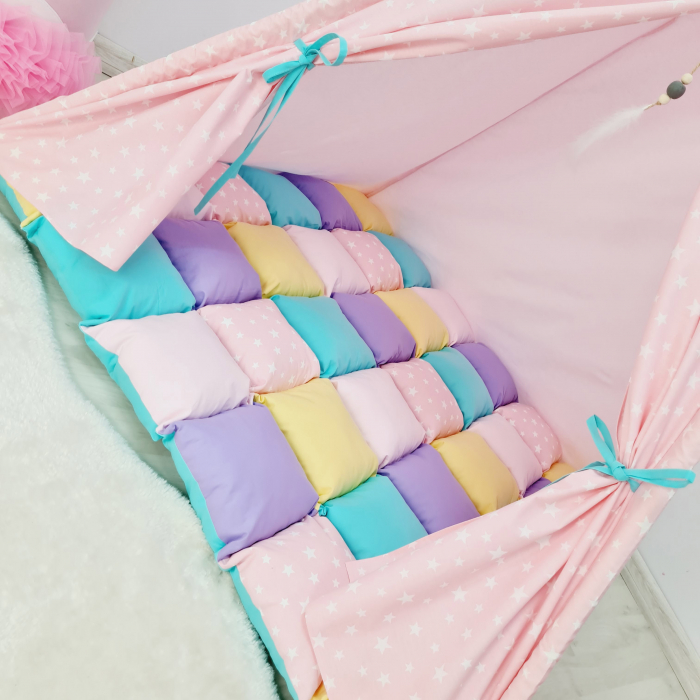 Cort teepee de joaca Milky Stars Pink [4]