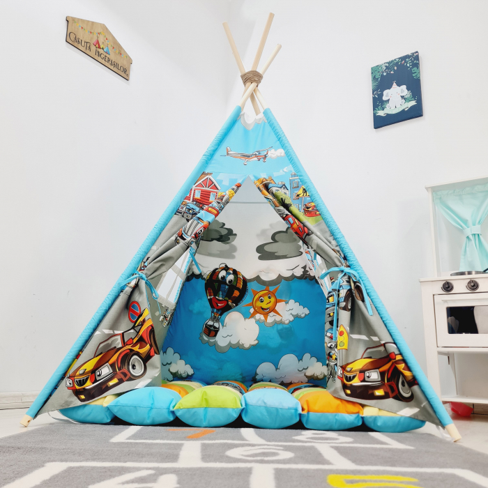 Cort teepee de joaca pentru copii Distractie in Oras [3]