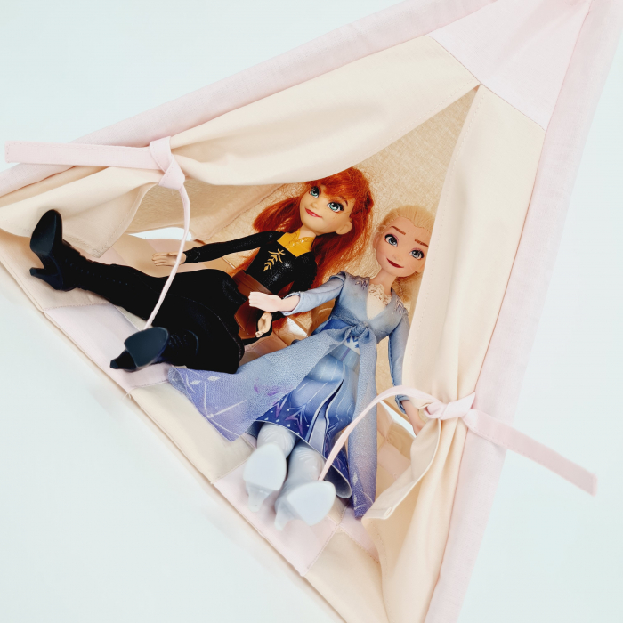 Cort de joaca teepee papusi - bej/roz [2]