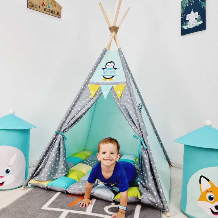 Cort teepee de joaca Milky Stars Pinguin [6]