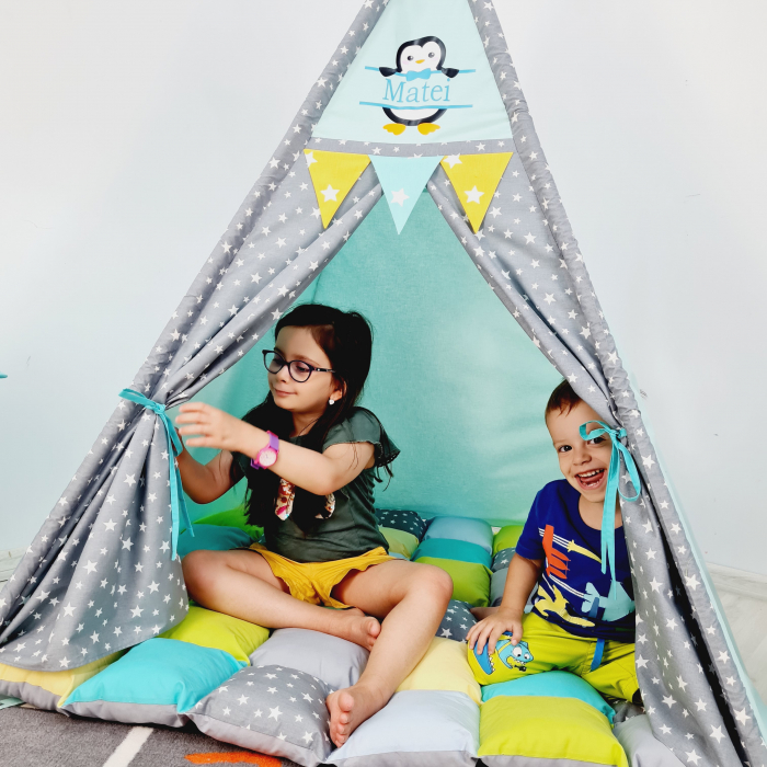 Cort teepee de joaca Milky Stars Pinguin [8]