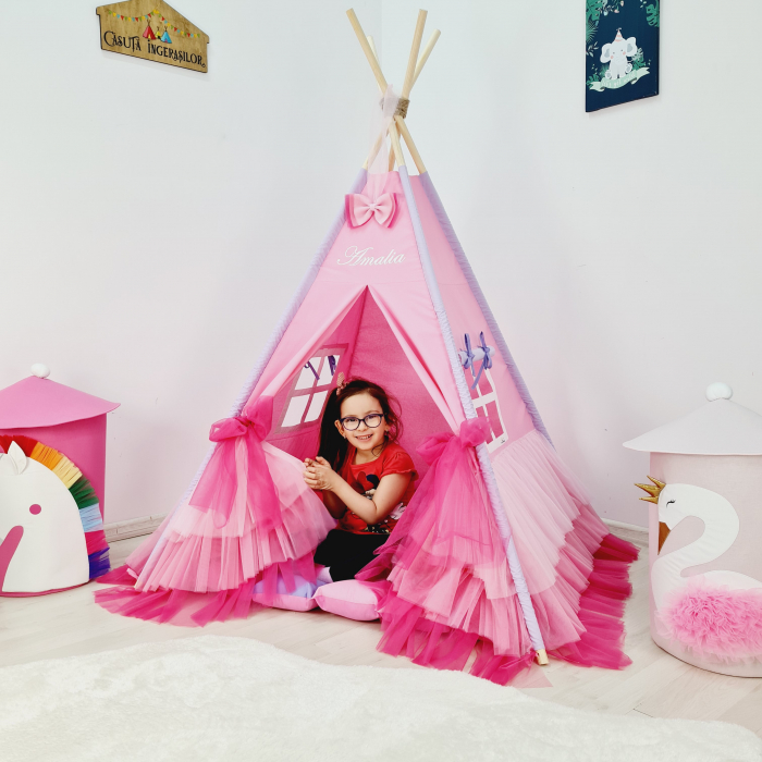 Cort teepee de joaca Printesa Pink&Purple [6]