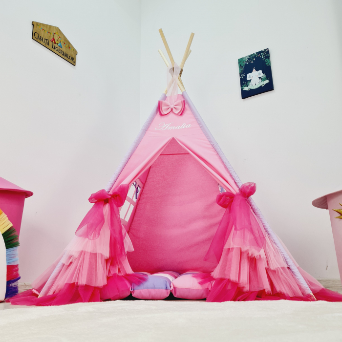 Cort teepee de joaca Printesa Pink&Purple [5]