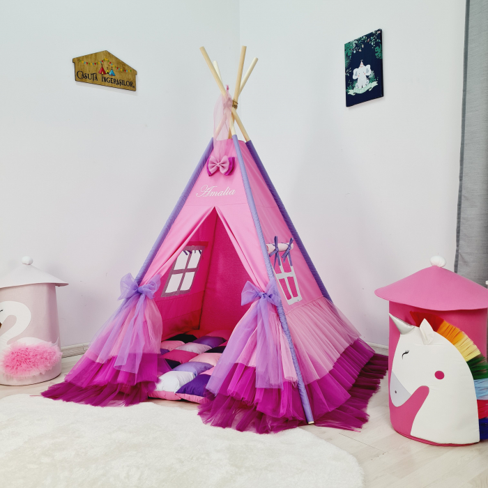 Cort teepee de joaca ruffle printesa [1]