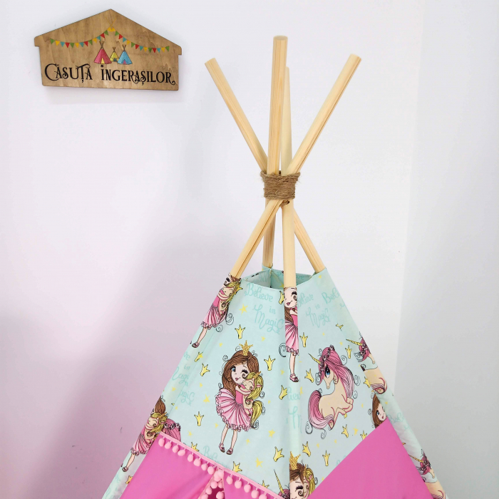 Cort teepee de joaca printesa si unicornii [2]