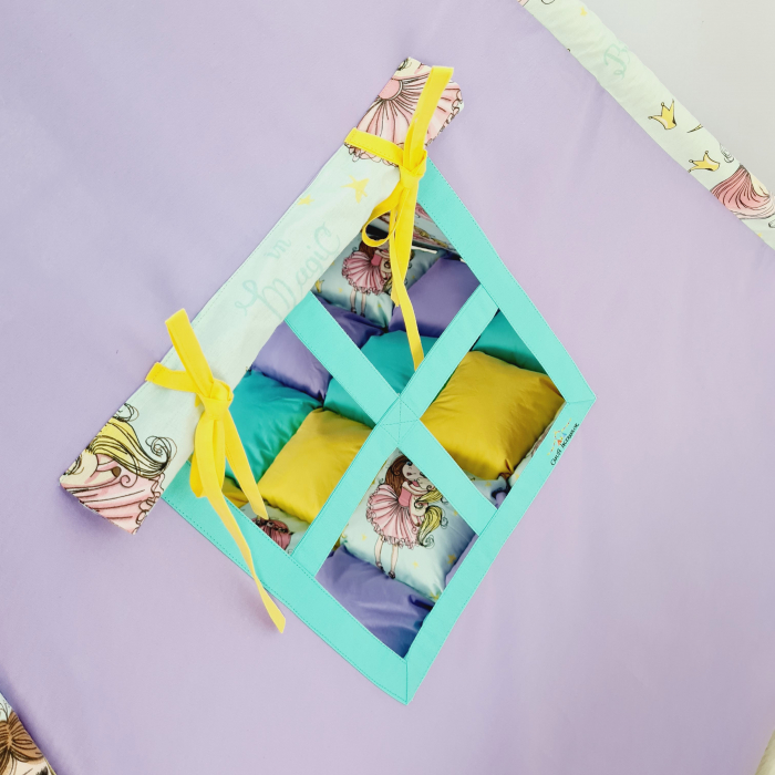 Cort teepee de joaca printesa si unicornii lila personalizat [3]