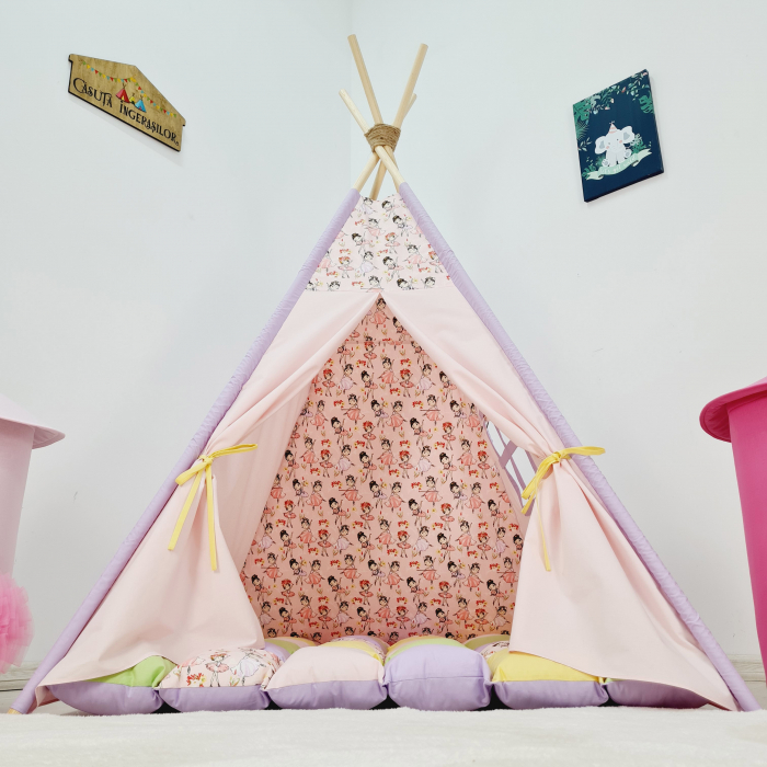Cort teepee de joaca Balerine - roz prafuit [2]