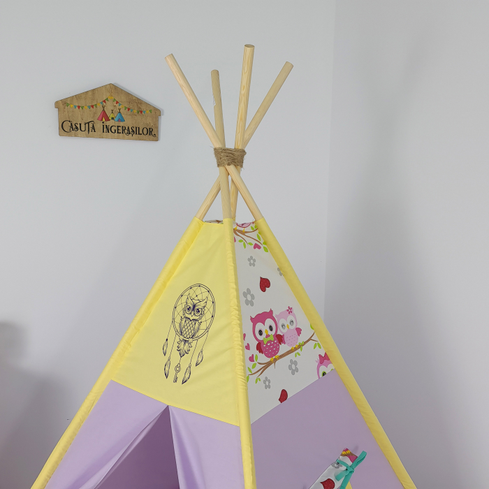 Cort teepee de joaca Purple Owl [2]