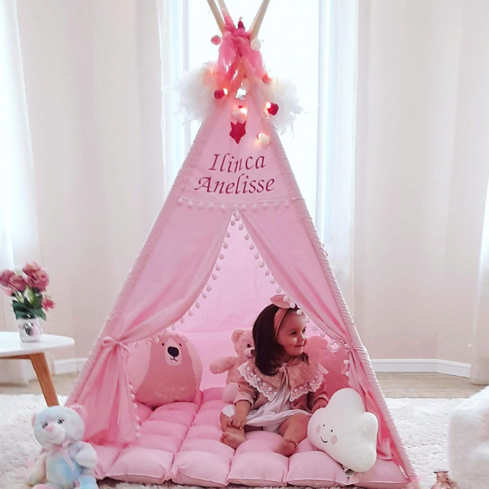 Cort teepee de joaca roz [4]