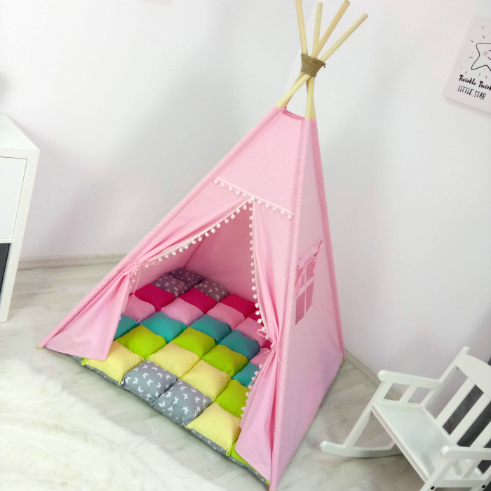 Cort teepee de joaca roz [2]
