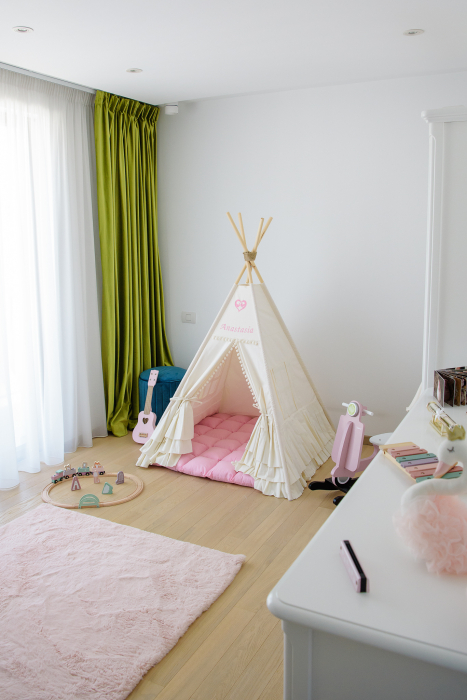 Cort teepee de joaca ruffle ivoire [5]