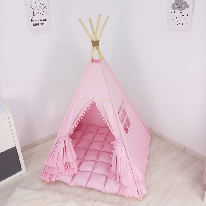 Cort teepee de joaca ruffle pink [1]