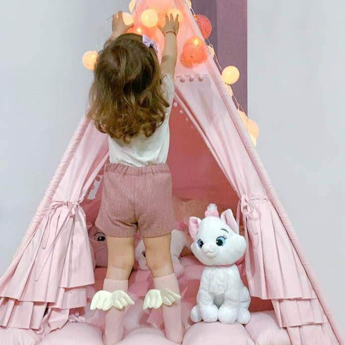 Cort teepee de joaca ruffle pink [5]