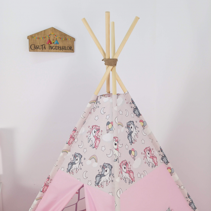Cort teepee de joaca ruffle unicorn [4]