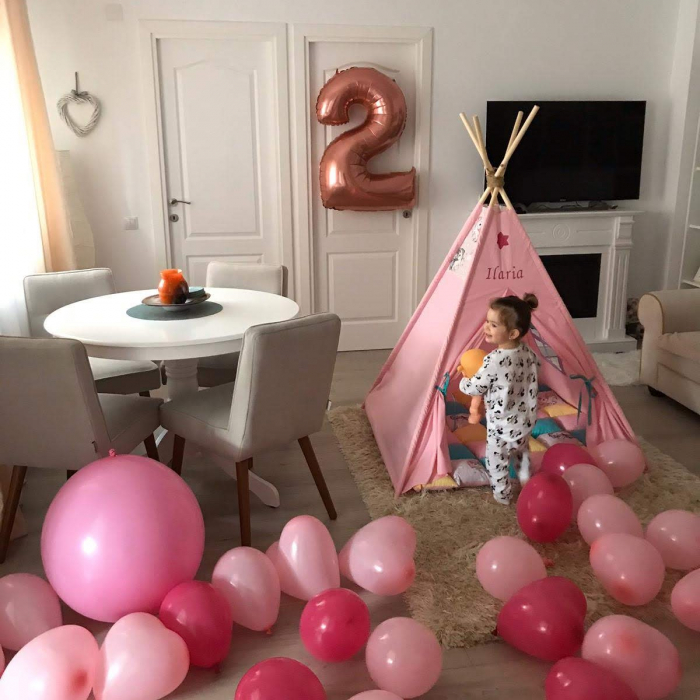 Cort teepee de joaca unicorni rozpersonalizat [5]