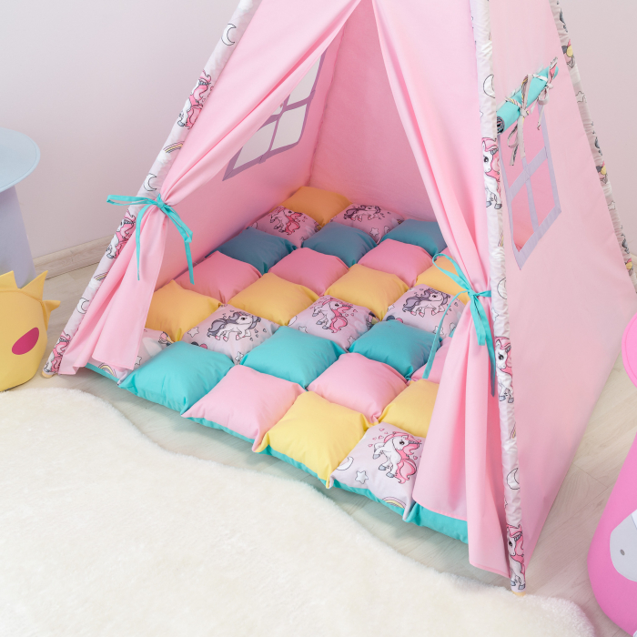 Cort teepee de joaca unicorni rozpersonalizat [2]