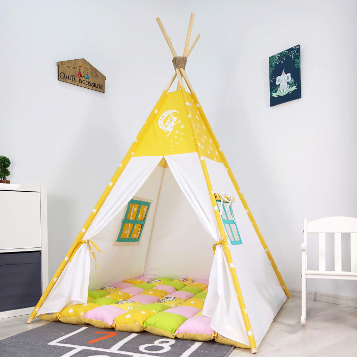 Cort teepee de joaca Yellow Stars Fairy [1]